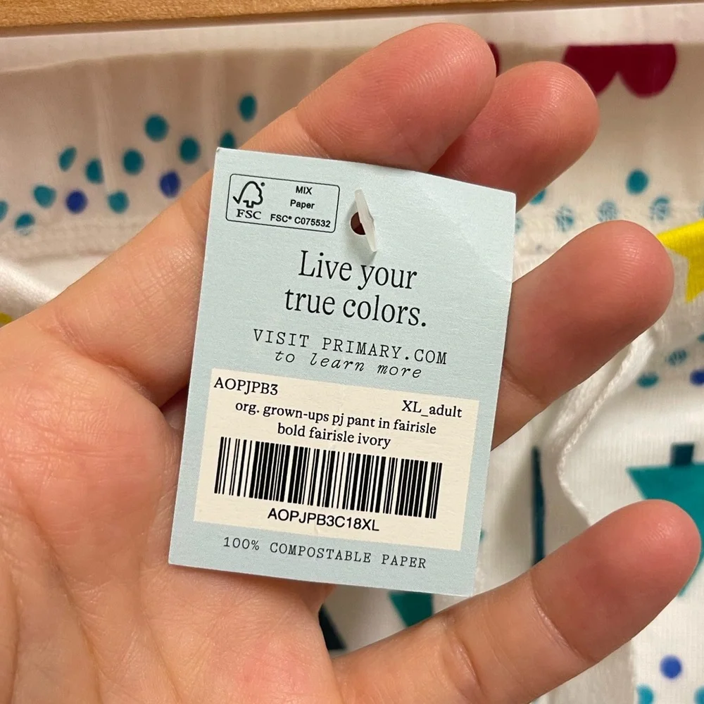 NWT Primary Pajama Pant in Fairisle Ivory - Picture 7 of 12